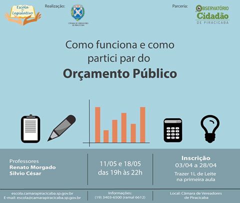 Oficina: Como funciona e como participar do Orçamento Público?