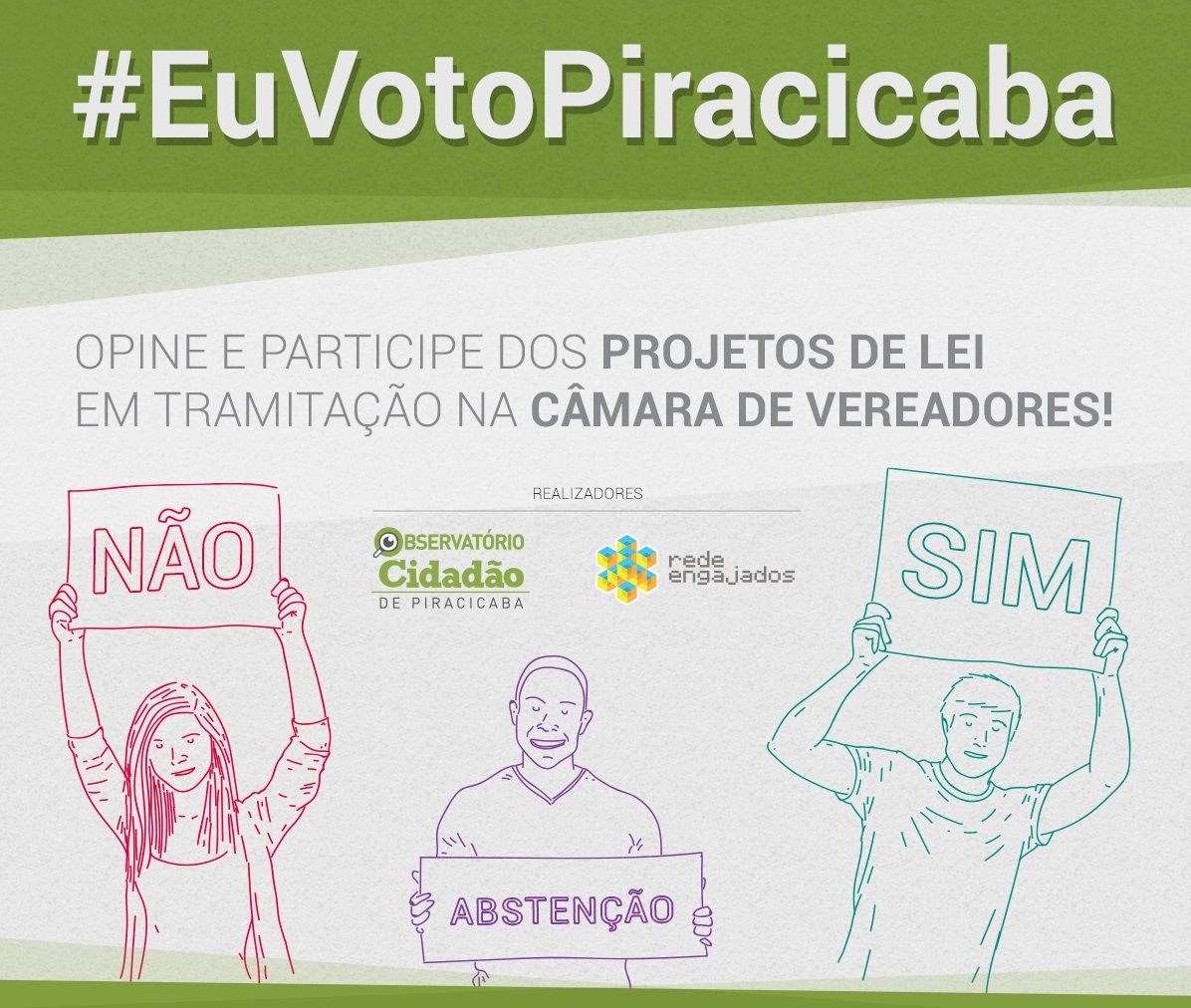 #EuVotoPiracicaba, opine e participe dos projetos de lei da Câmara dos Vereadores!